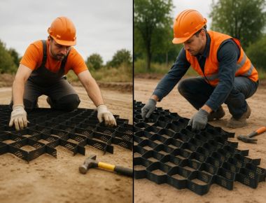 Как уложить объемную георешетку для садовых дорожек своими руками