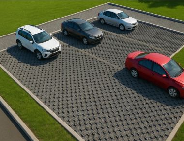 Технология устройства парковки с использованием объемной георешетки