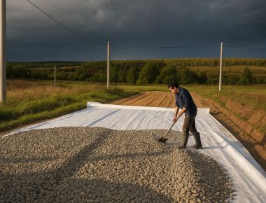 Геотекстиль под щебень: как выбрать и правильно уложить Геотекстиль под щебень: как выбрать и правильно уложить