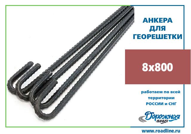 Анкер металлический для георешетки 8х800