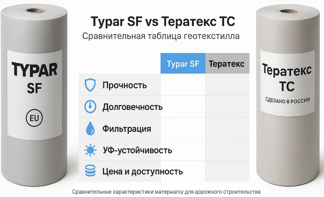 Сравнение Typar SF56 и Терратекс ТС